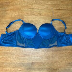 Elegant Blue Lace Bra